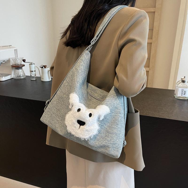 Winter autumn and winter models large-capacity commuter tote bag female 2025 new popular cute puppy three backpacks