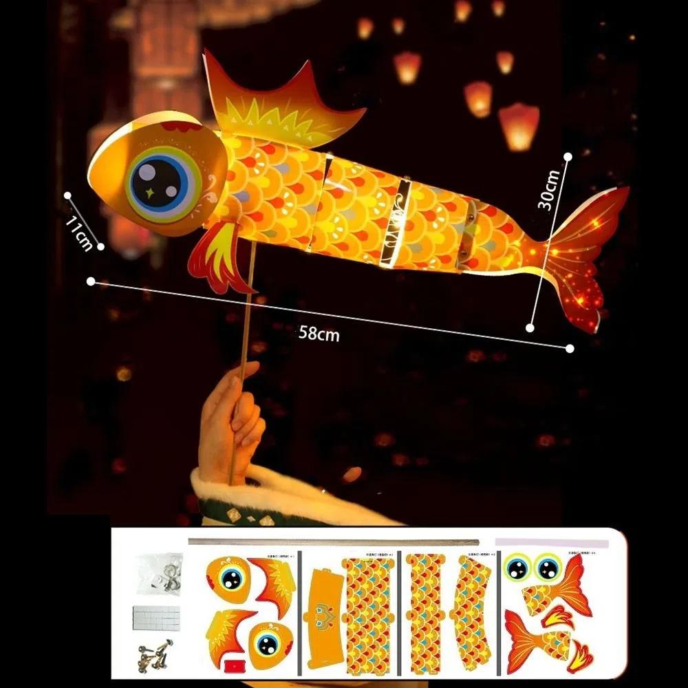 

Handmade Koi Carp Lantern Kawaii DIY Lantern Materials Goldfish Lantern Lamp Festival Decor Style 3