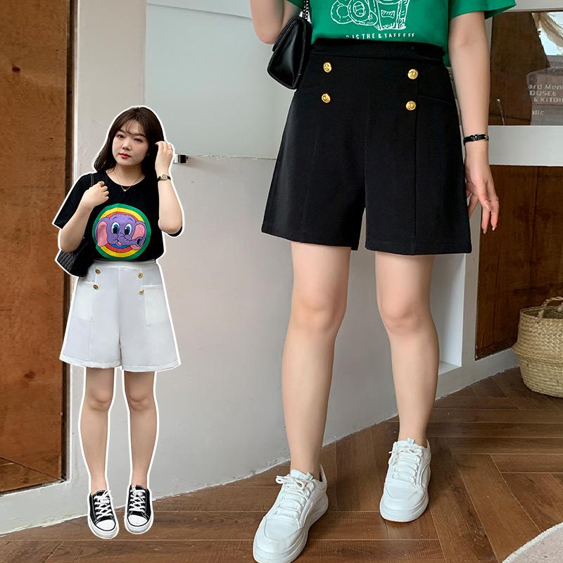Plaque-sized Women's Summer Casual Suit Shorts High-waisted Wide-leg Fashionable and Versatile Capre Pants