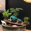 Ancient Method Fish Ecosystem: Flowing Water Pottery Jar with Open Circulation for Creative Landscaping and Balcony Décor.