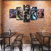 Canvas Painting Wall Art Print 5 Pieces Anime Characters Sexy Woman Poster Picture Modular for Living Room Home Decoration Frame