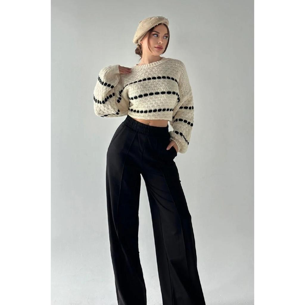 Women's Square Patterned Oversize Sweater