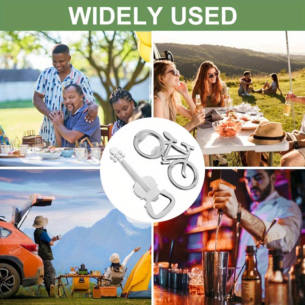 Kreativer Gitarren-Bierflaschenöffner Edelstahl Metall Fahrrad Bierflaschenöffner Heimdekoration für Männer und Vatertagsgeschenke