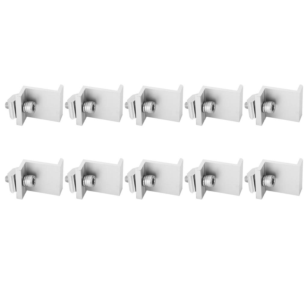 10Pcs PV Solar Panel End Clamp Aluminum Alloy Waterproof Photovoltaic Solar Panel Mounting Z Bracket Clamp