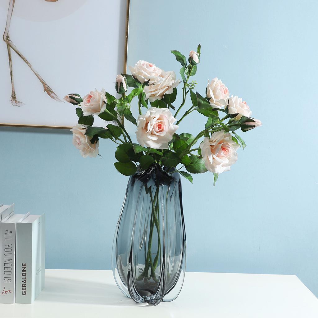 Simulation Flower Feel Moisturizing 3 Heads Orchid Heart Rose Home Decoration Shooting Prop Flower