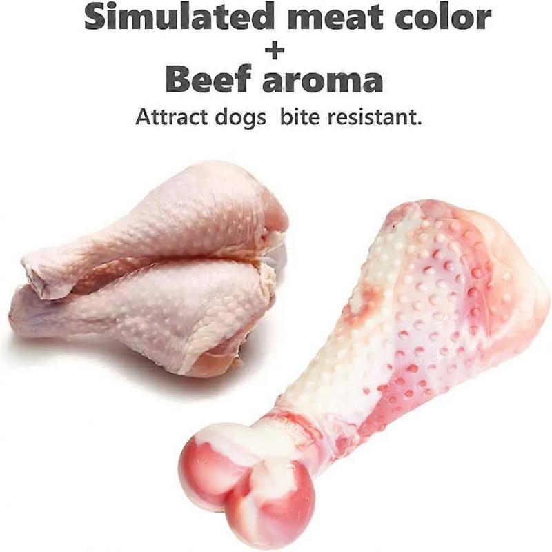 Dog Chew Toy, Dog Toothbrush Toys for Aggressive Chewing, Dog Toy for Cleaning Teeth, Drumstick, Beef Flavor