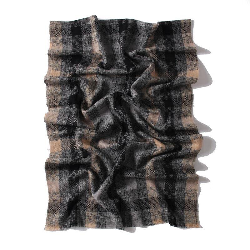 G·TENNA Women's Retro Plaid Wool Scarf