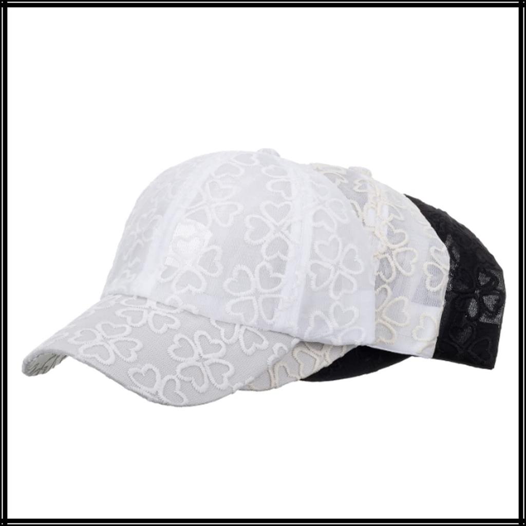 Mesh CA691 [White Fang] Cap, Four-Leaf Clover, Sports, Running, Outdoor, Women's, Men's, (White)