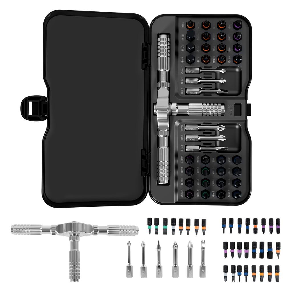 Precision 40 in 1 Magnetic Ratchet Screwdriver Set Detachable T - handle magneticizer Fix furniture electronics & glasses