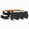 VidaXL 11-piece Garden Dining Set with Cushions, Patio Table and Chairs, Patio Furniture 3210615