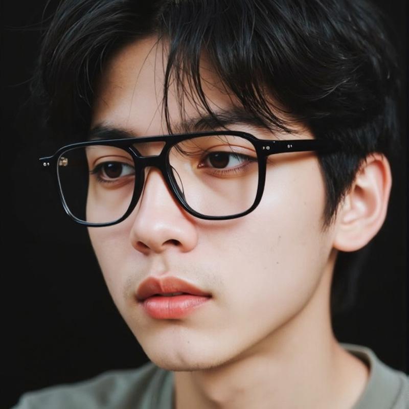 High Quality Luxury Acetate Frame Men Square Retro Ladies Classic Double Bridge Fashion Optical Glasses Men's Decorative Glasses
