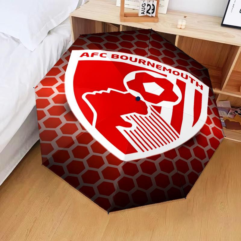 1PC Soccer Ball Afc Crest Printed Umbrella Folding umbrella, automatic umbrella 8-Frame for Travel, camping Fan gifts Christmas Gifts