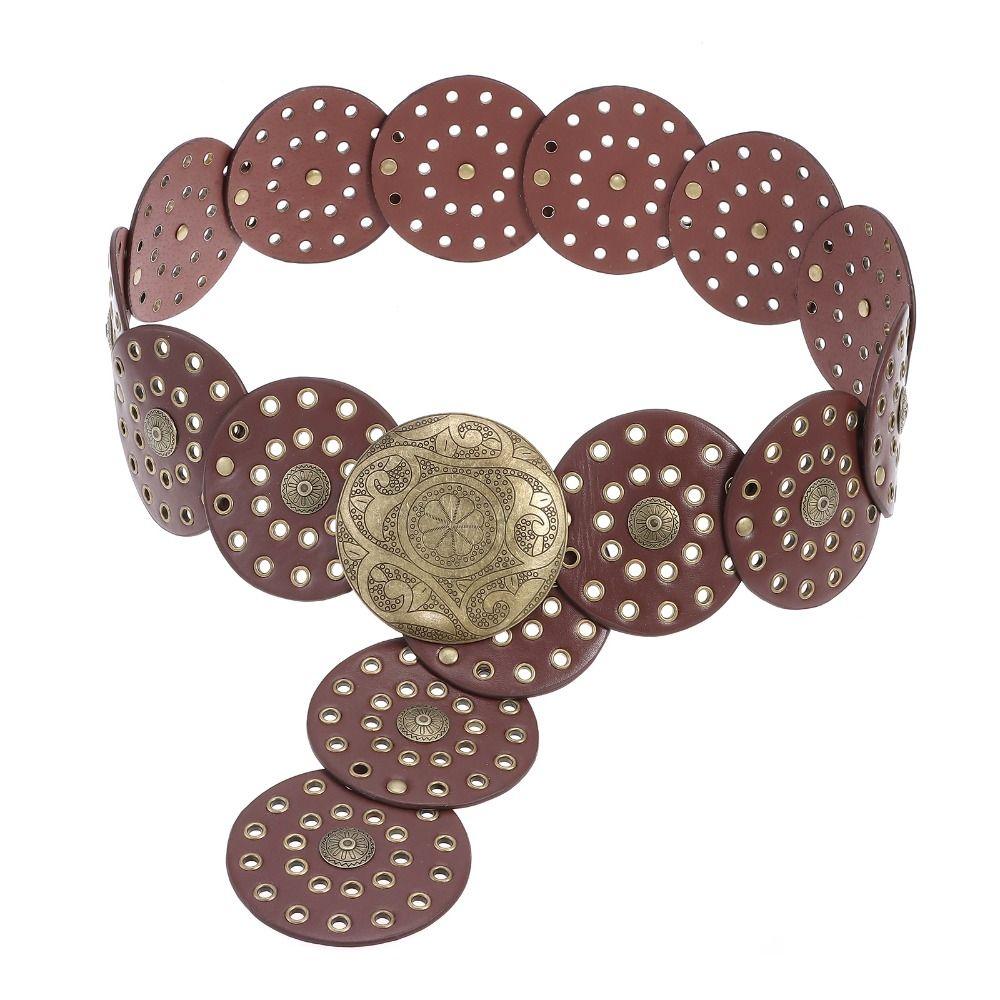 Curea cu disc în stil occidental, centură cu disc lat de cowboy exagerat pentru femei