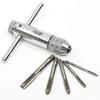 Hand Taps | Metric Taps | Taps And Dies | M3 M4 M5 M6 M8 Taps | Thread Taps | With Reversible Tap Holder With Ratchet - RiRi