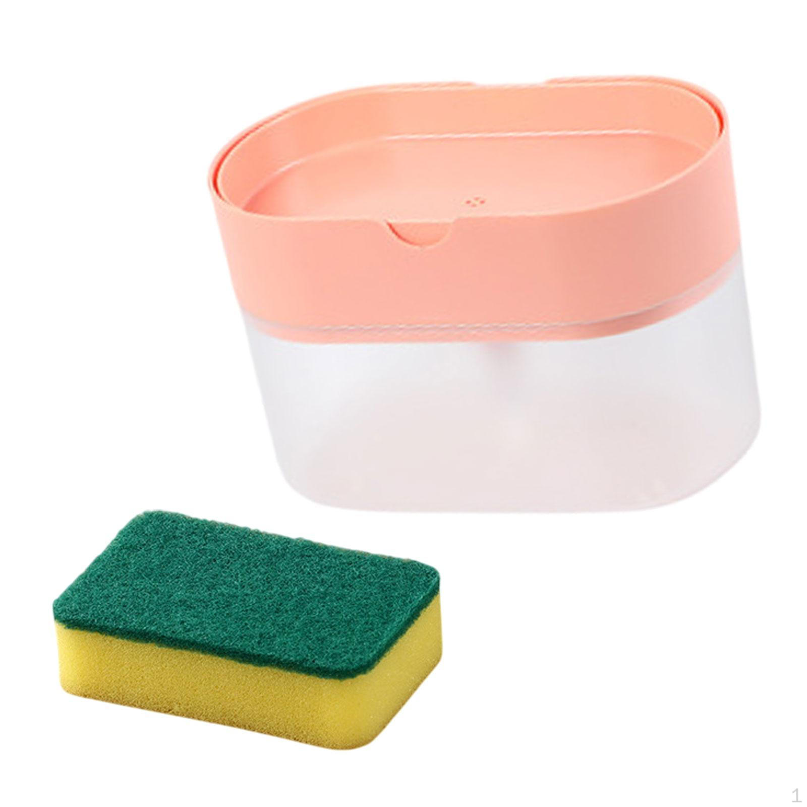 

2 в 1 дозатор мыла и держатель губки насос для мытья посуды герметичный ручной нескользящий светло-синий