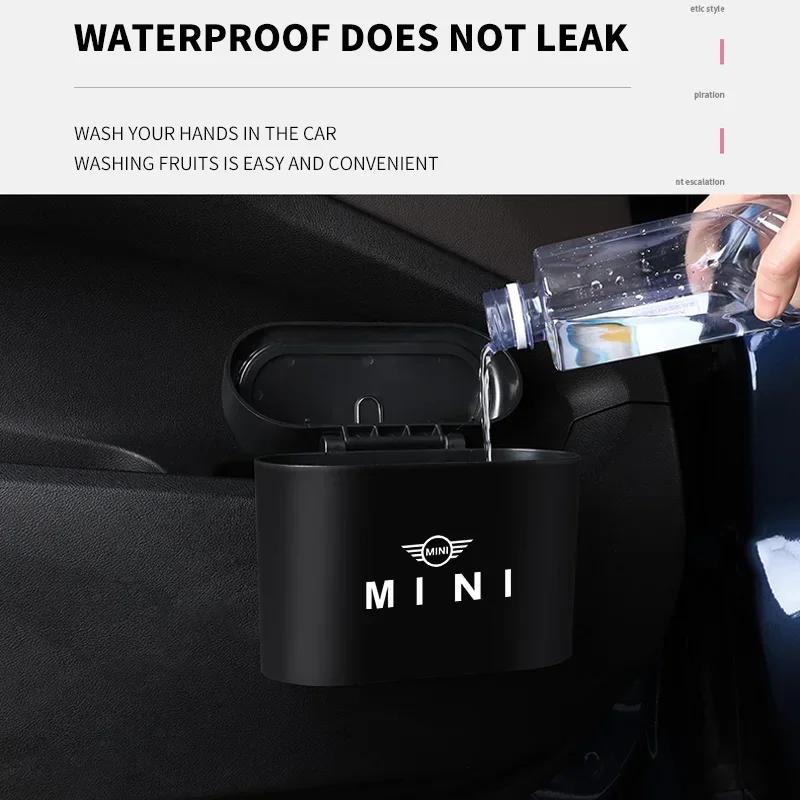 PXIV4 Car Trash Bin Hanging Vehicle Garbage Dust Case Storage Box For MINI Cooper JCW WORKS R55 R56 F55 F56 R57 R58 R59 R60 R50