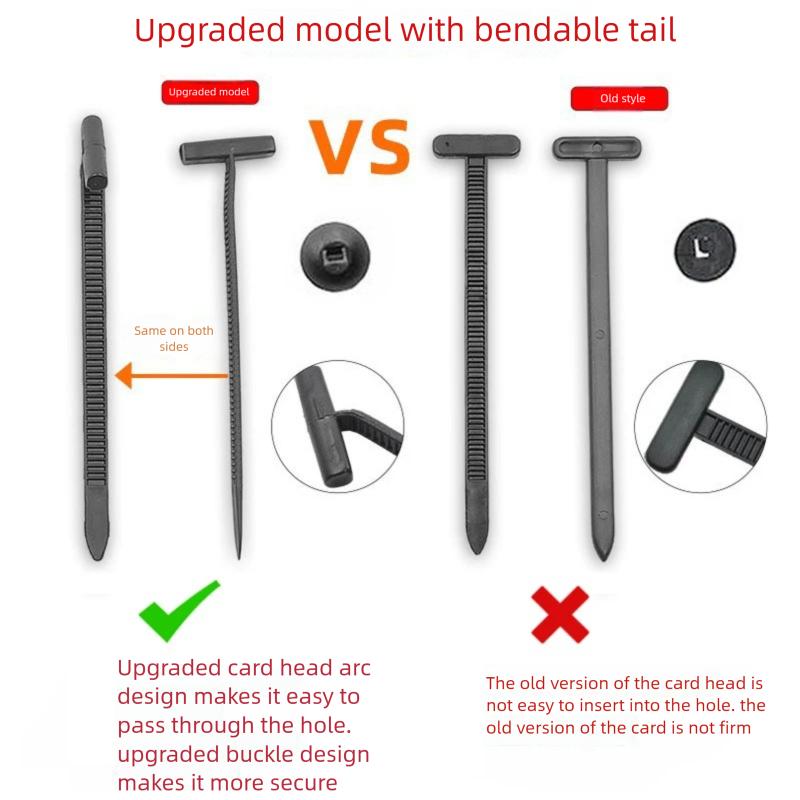 Upgraded Nylon Universal Cable Tie Buckles, Heavy Nylon Zip Ties Holders Plastic Cable Ties Tool Fasteners Car Body 50/100Pcs