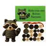 1 Set Button Highland Cow Craft Kit DIY Handmade Button Rabbit Owl Turtle Raccoon Squirrel Figurine Home Office Desktop Decoration Ornament