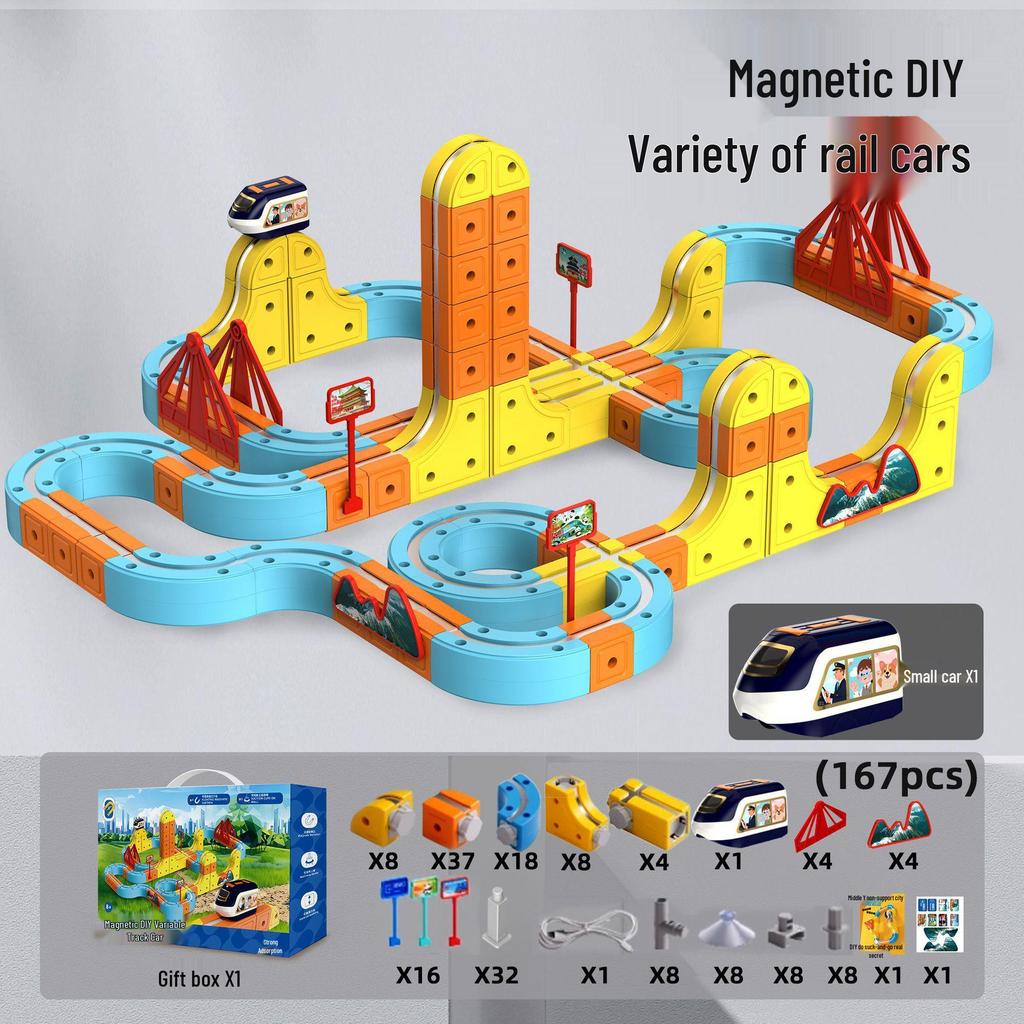 Electric Magnetic High-Speed Train Set for Kids - DIY Changeable Track Toy