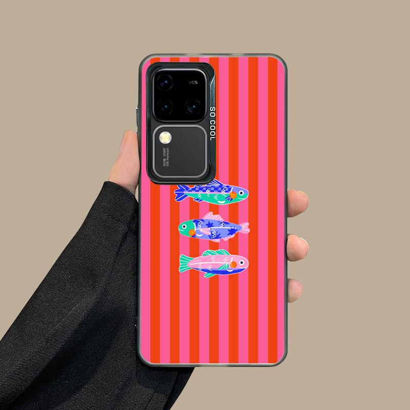For Samsung Galaxy S24 S23 Ultra Plus FE S25 S22 Ultra Plus S21 FE Laser Phone Case Sardines Canned Pattern Shockproof Covers