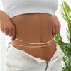 Stainless Steel Double-layer Flat Snake Chain Waist Jewelry for Women