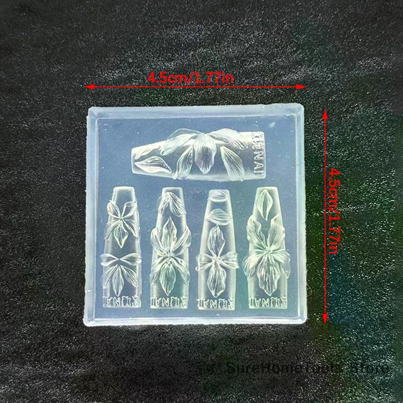 3D Flowers Nail Mold DIY Silicone Nail Tools Hawaii Hibiscus Flower Petal Nail Design Silicone Molds Nail Art Carving Template