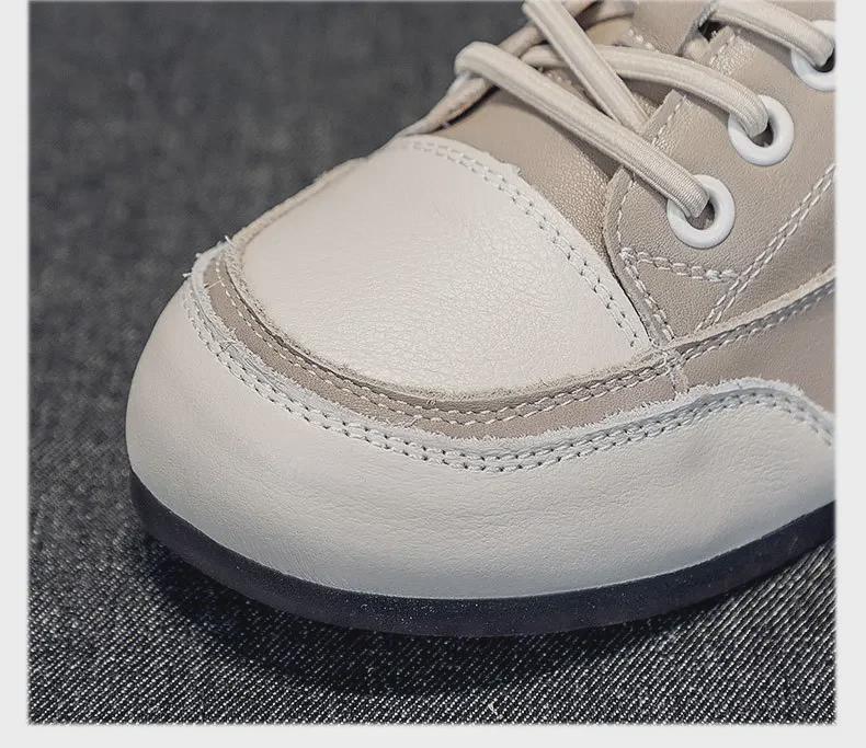 Dammockasiner i äkta kohud - Mjuk sula, bekväma vita skor för utomhus- och arbetskläder