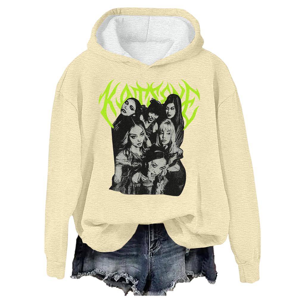 Damenmode Lässig Langarm Locker Bedruckter Pullover Sport Langarm Kapuzensweatshirt