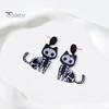 1 Pair Halloween Earrings Spooky Chic Bat Cat Skull Lightweight Trendy Personality Fun Comfortable Earrings