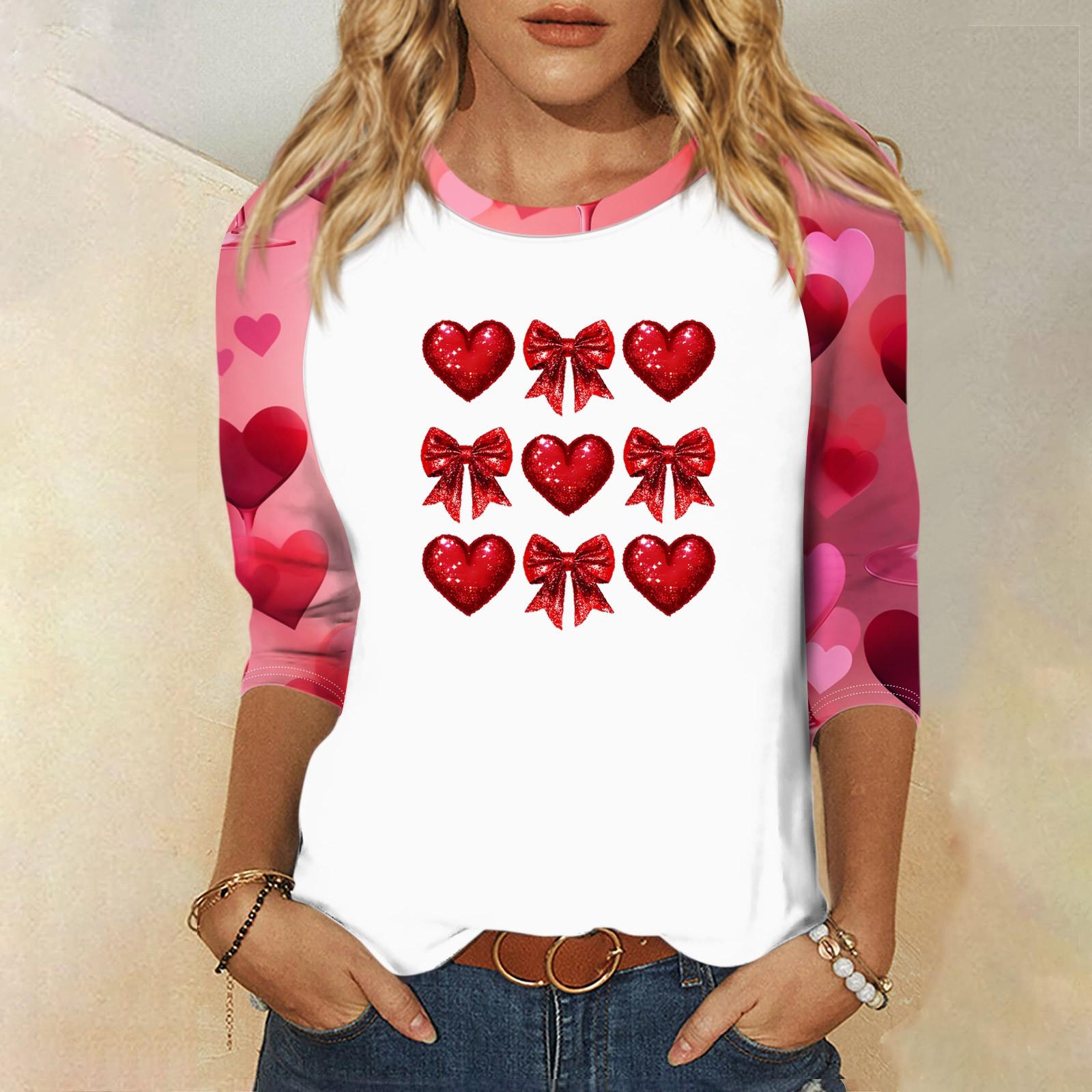 

Сорочка для жінок мода повсякденний реглан рукав круглий виріз 3/4 рукав вільний принт футболка топ XXXL білий