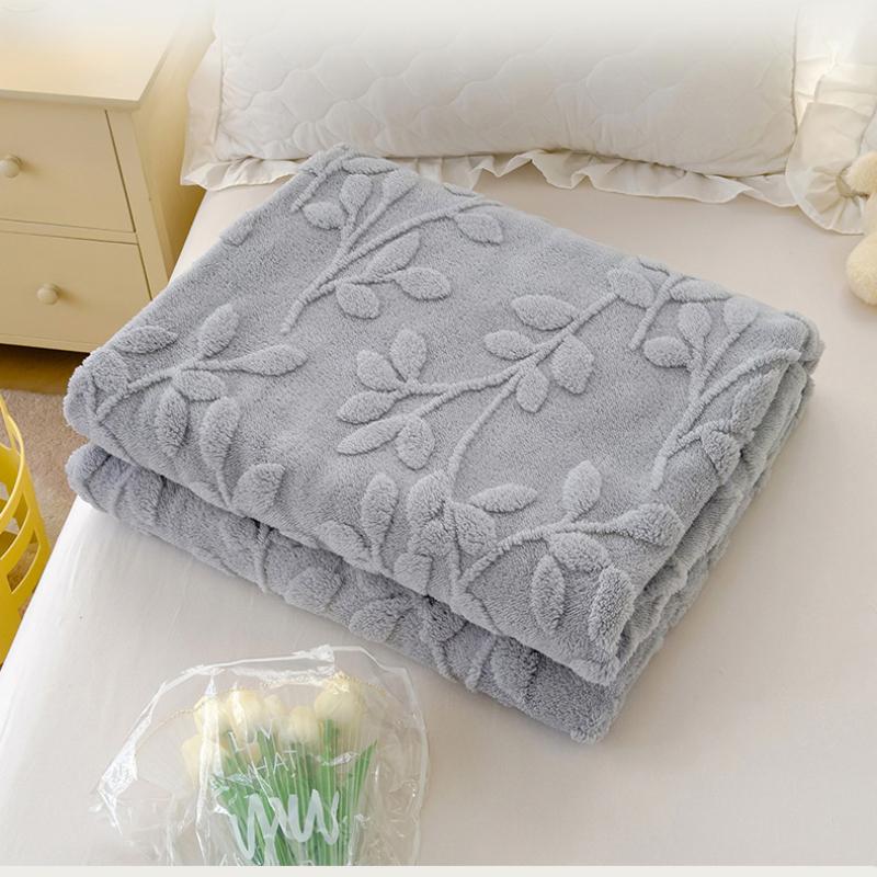 Tafurong Jacquard Fleece Multi-functional Blanket,  Solid Color Bed Blanket, Keep Warm Store Heat Lunch Break Quilt, Suitable for All Seasons