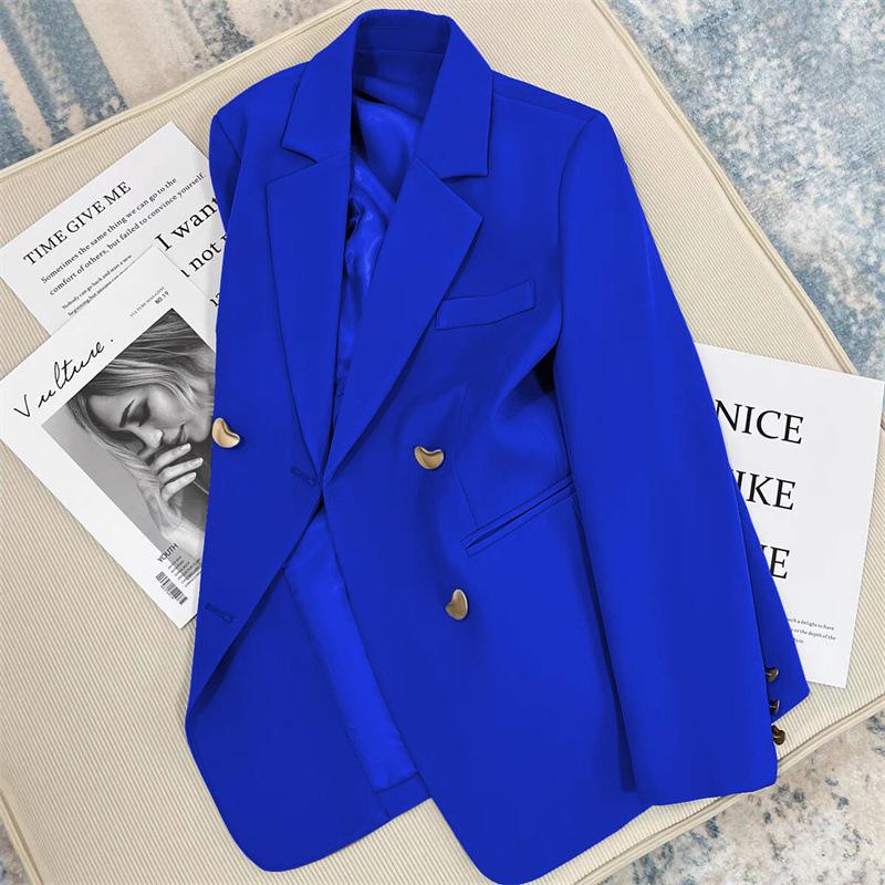 Korean Grey British-Style Women's Fashion Suit Jacket