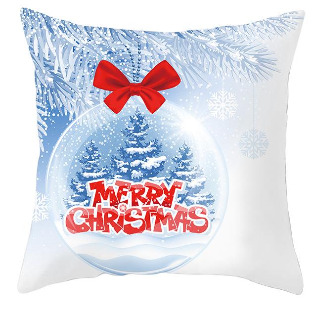 New Blue Snowflake Pillow Cover Winter Christmas Snowman Cushion Cover