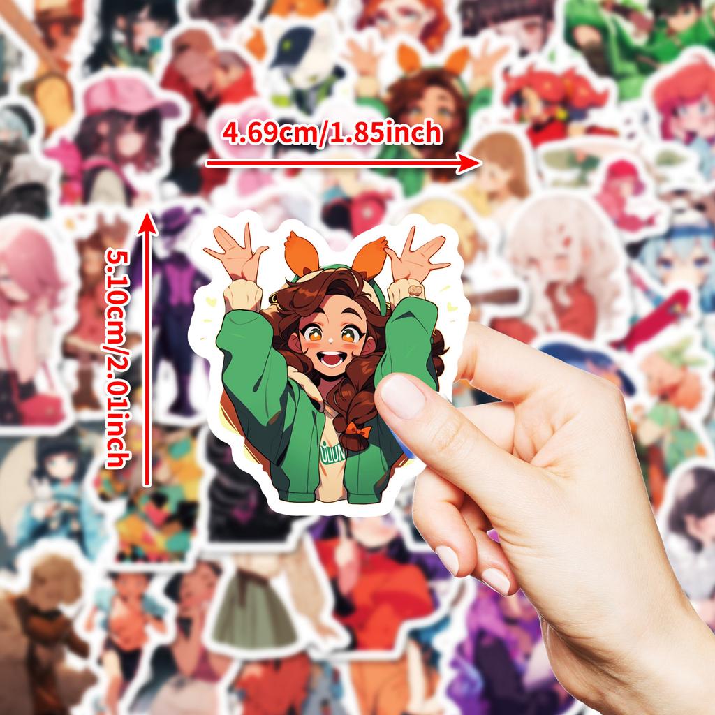 50 Anime Style Character Stickers Pp Material Waterproof Decorative Stickers Diy Water Cup Refrigerator Skateboard Luggage