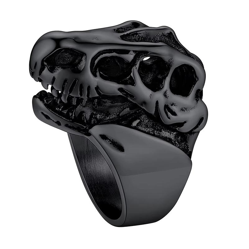 U7 Edelstahl Große Ringe für Mann Vogel Ziege Oktopus Hai Schlange Knochen Charm Größe 7-14 Rock Punk Tier Totenkopf Schmuck