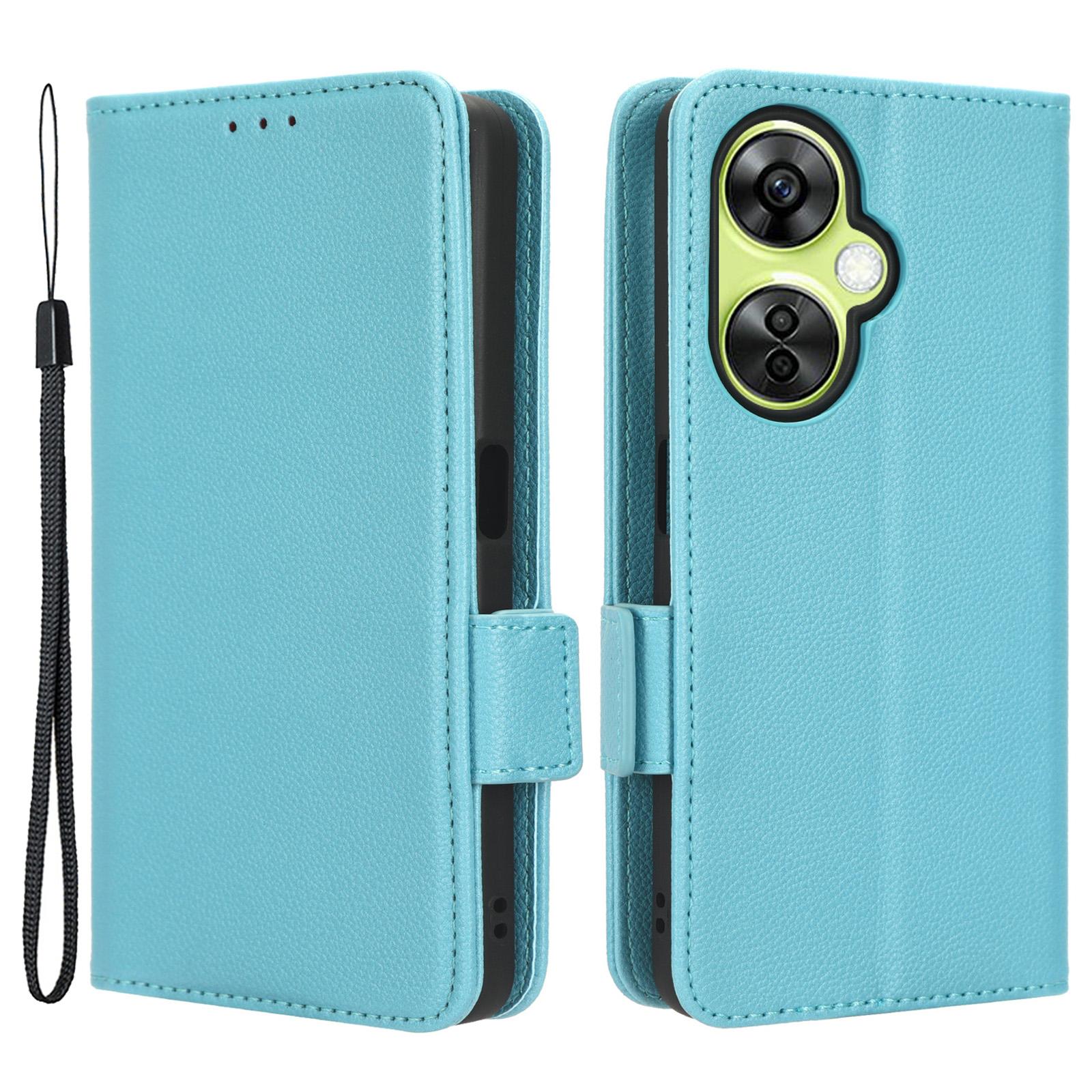 

For OnePlus Nord CE 3 Lite 5G/Nord N30 5G PU Leather Case Litchi Texture Wallet Stand Phone Cover Baby Blue