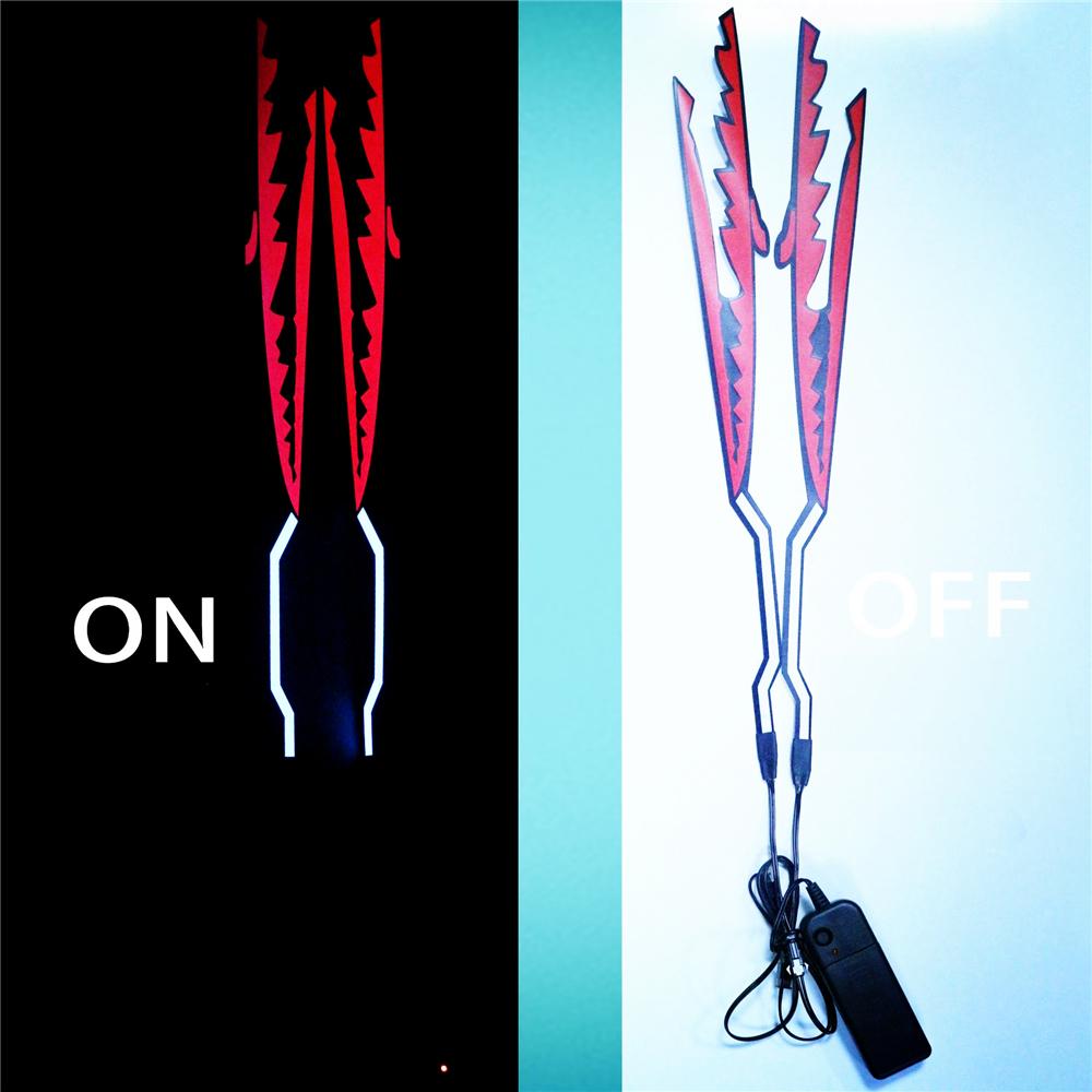 Motorcycle Helmet Light Shark Strip Red LED Night Signal Lamp Stripe Glowing Bar
