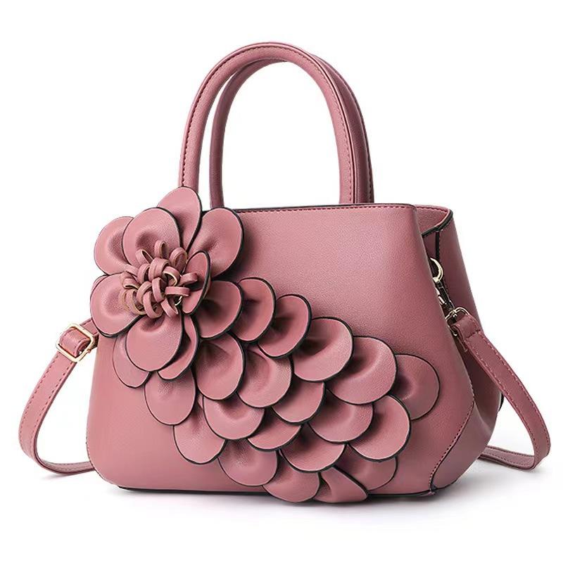 

Красная сумка Маленькая сумка Новая простая повседневная универсальная сумка-тоут через плечо с большим цветком для невесты .