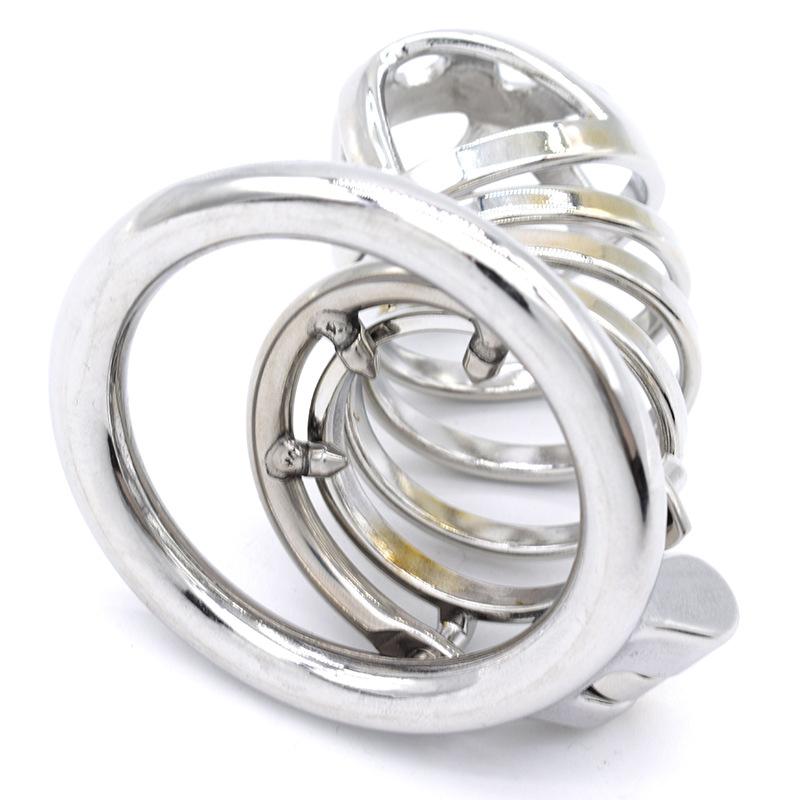 FRRK-12 Stainless Steel Cock Cage Comfortable Chastity Device Penis Lock Sex Tool BDSM with Accessories for Man