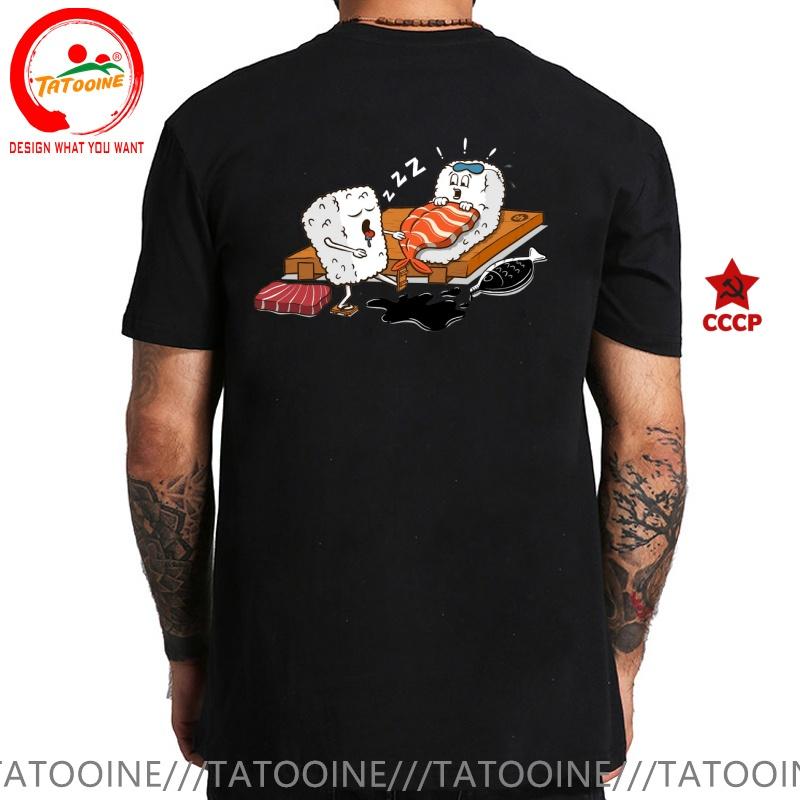 Funny Design Sleepwalking Sushi Sred Doublet Unisex Fashion Trendy Casual Clothing Stylish Tops Tee Shirt Leisure Tshirt Unisexs