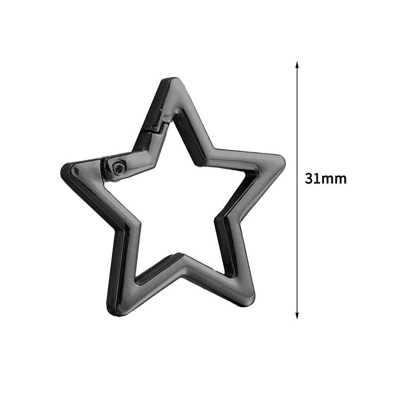 Hollow Star Shaped Spring Clasp Metal Carabiner Keychain Bag Clip Hook Dog Chain Buckle Connector Diy Jewelry Making Accessories