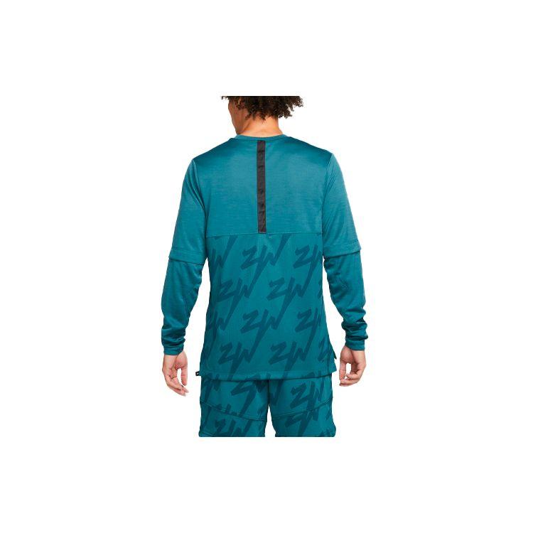 Jordan Alphabet Logo Pattern Loose Round Neck Long Sleeve T-Shirt Men Tops Dark-Teal DJ5872-393