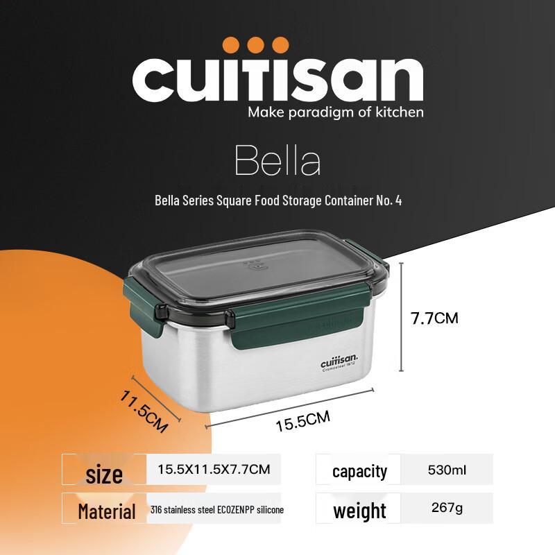 Cuitisan Bella Series Microwaveable 316 Stainless Steel Food Container