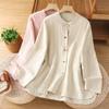 Cotton and Linen Retro New Chinese Style Shirt for Women Spring and Autumn New Cotton and Linen National Style Buttoned
