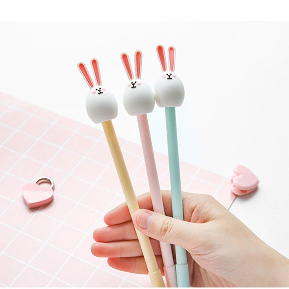 

3 шт. мультфильм Kawaii милый кролик школьные принадлежности офисные канцелярские принадлежности гелевая ручка Black