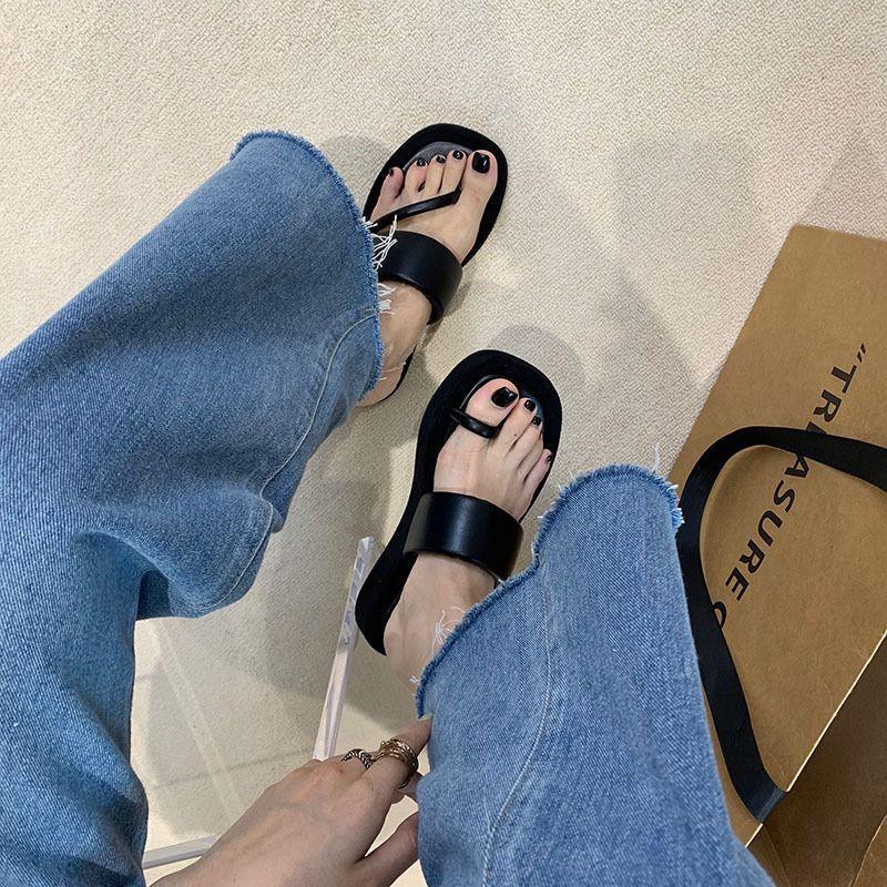 Summer Design Cover Toe Thick Bottom Heightening Muffin Slippers 2025 Summer Toe Square Head Cool Slippers Women's Outer Wear