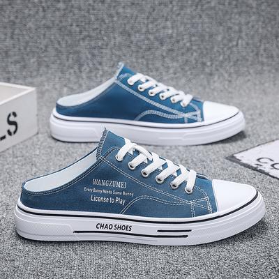 Spring 2025 New Bag Head Slippers Men's Trendy Street Men's Canvas Shoes Casual Shoes Semi-drag Men's Shoes Hong Kong Style