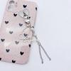 Sweet Bowknot Phone Chain Ornament Heart Beaded Cellphone Pendant Phone Lanyard