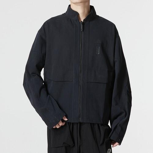 adidas Solid Color Sports Casual Jacket for Men, Black