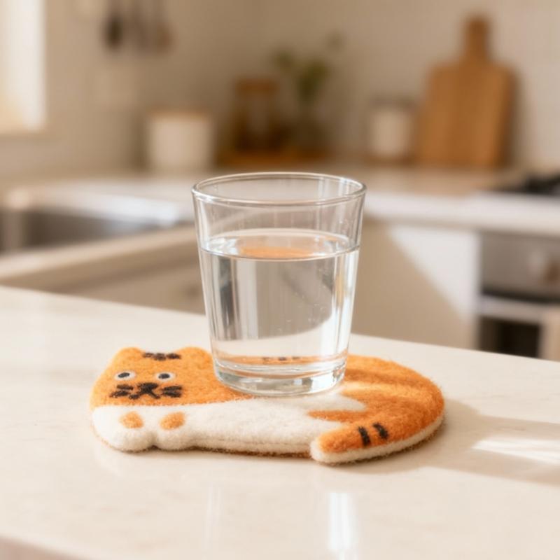 Natural Fiber Drink Mats Cartoon Animal Shape Coaster Heat Resistant Table Protector For Modern Homes Office Use